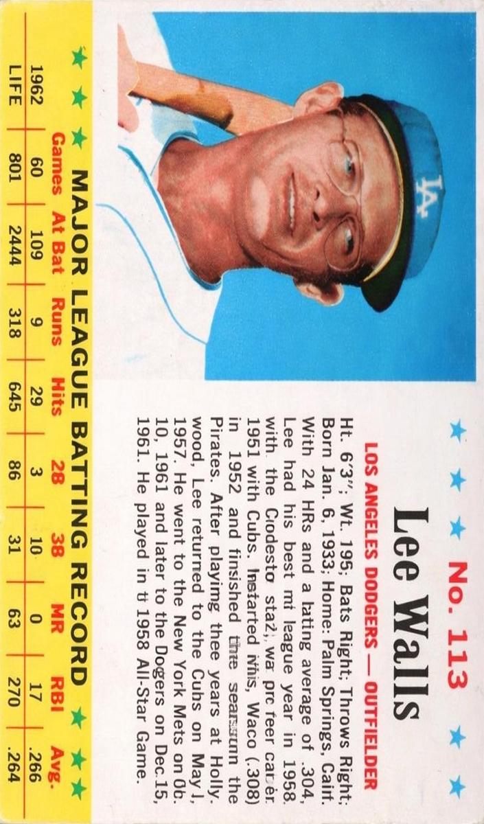 1963 Lee Walls #113