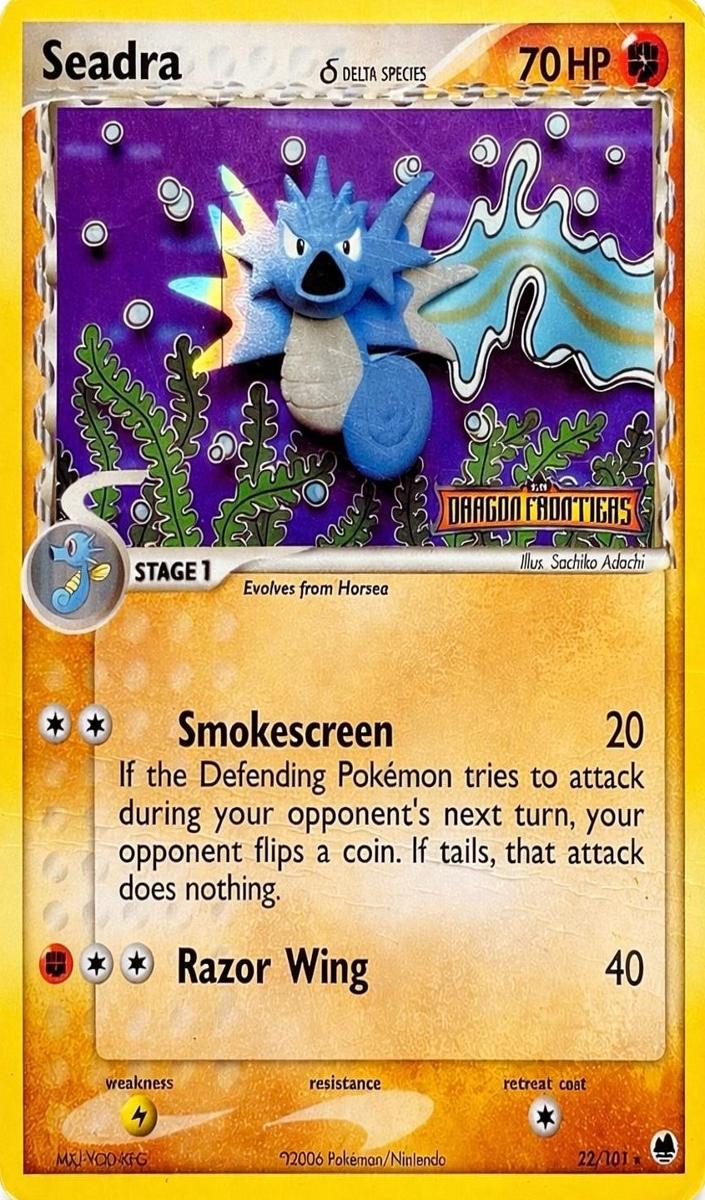 2006 Pokemon EX Dragon Frontiers Reverse Holo #22 Seadra front