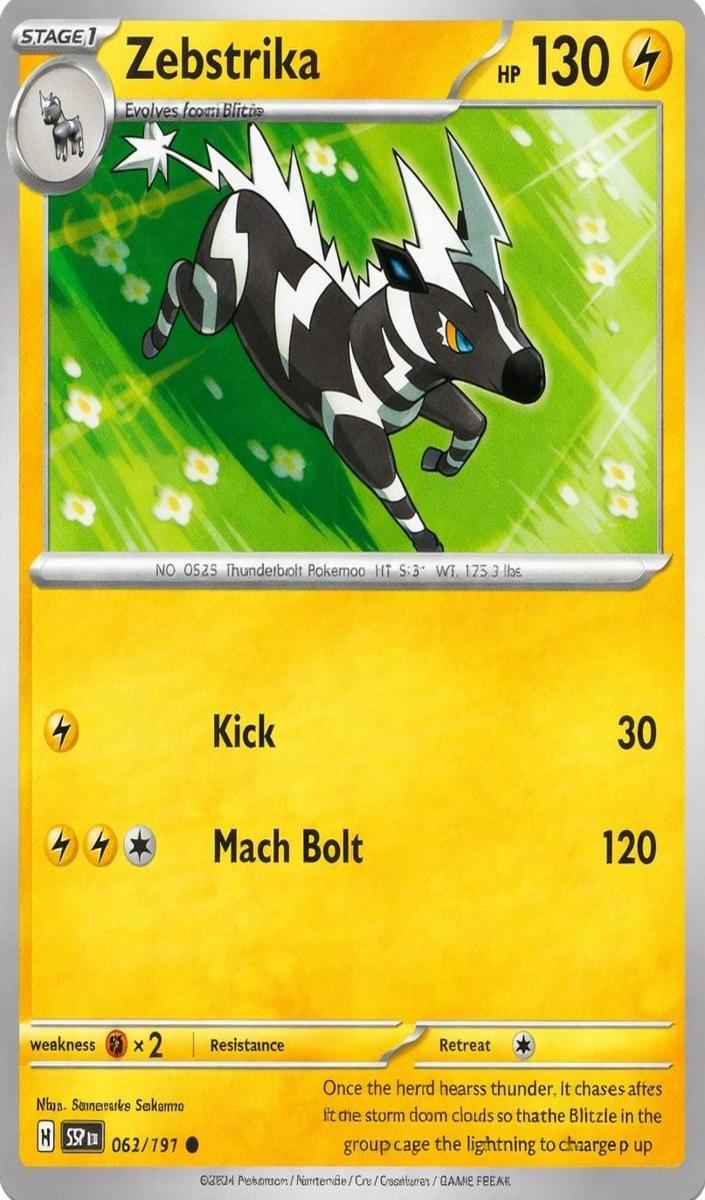 Zebstrika 2024 Pokemon Scarlet & Violet Surging Sparks