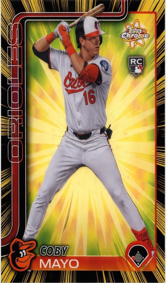 2025 Topps Chrome Radiating Rookie Coby Mayo #RR-1 card