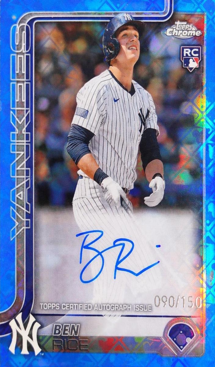2025 Topps Topps Chrome ROOKIE AUTOGRAPH-BLUE REF #RABR Ben Rice front