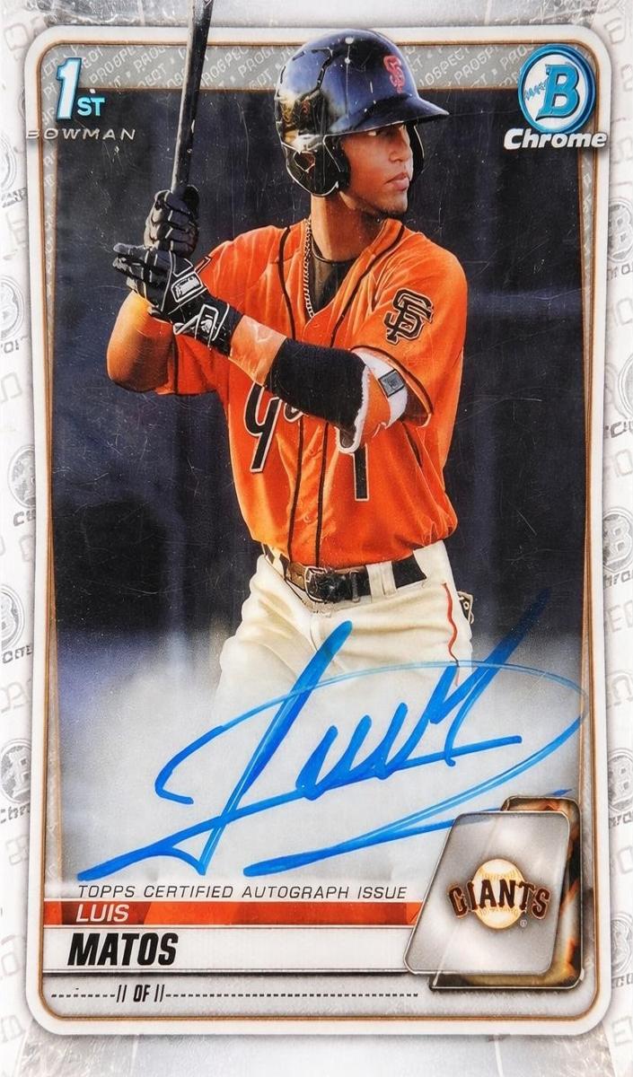 2020 Bowman Chrome Prospects Luis Matos #CPA-LM card