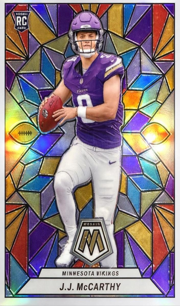 2024 Panini Mosaic Stained Glass J.J. McCarthy #SG-23 card