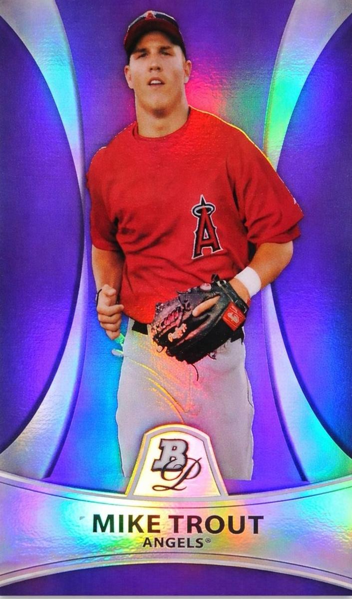 2010 Bowman Bowman Platinum Purple Refractor #PP5 Mike Trout front