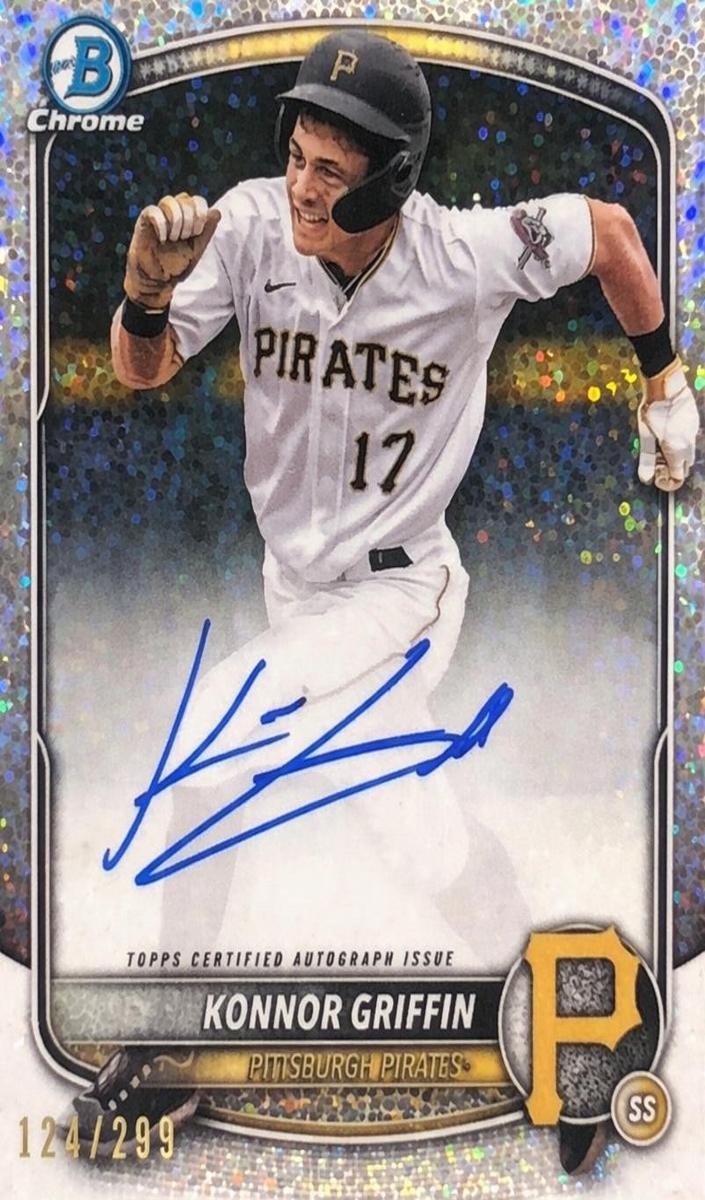 2025 Bowman Bowman Chrome CHROME PROS AU-SPECKLE REF #CPAKG Konnor Griffin front