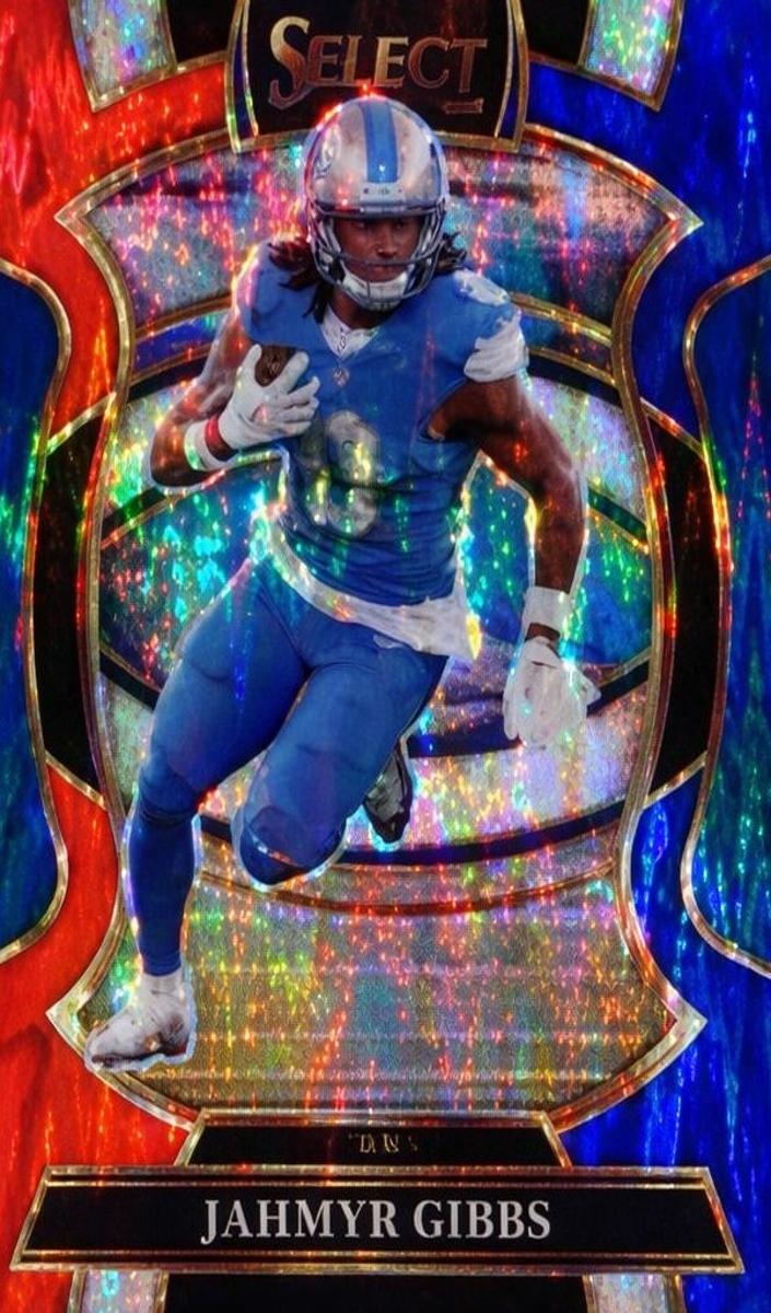 2024 Panini Select Jahmyr Gibbs [Black Green Prizm Shock] #163 card