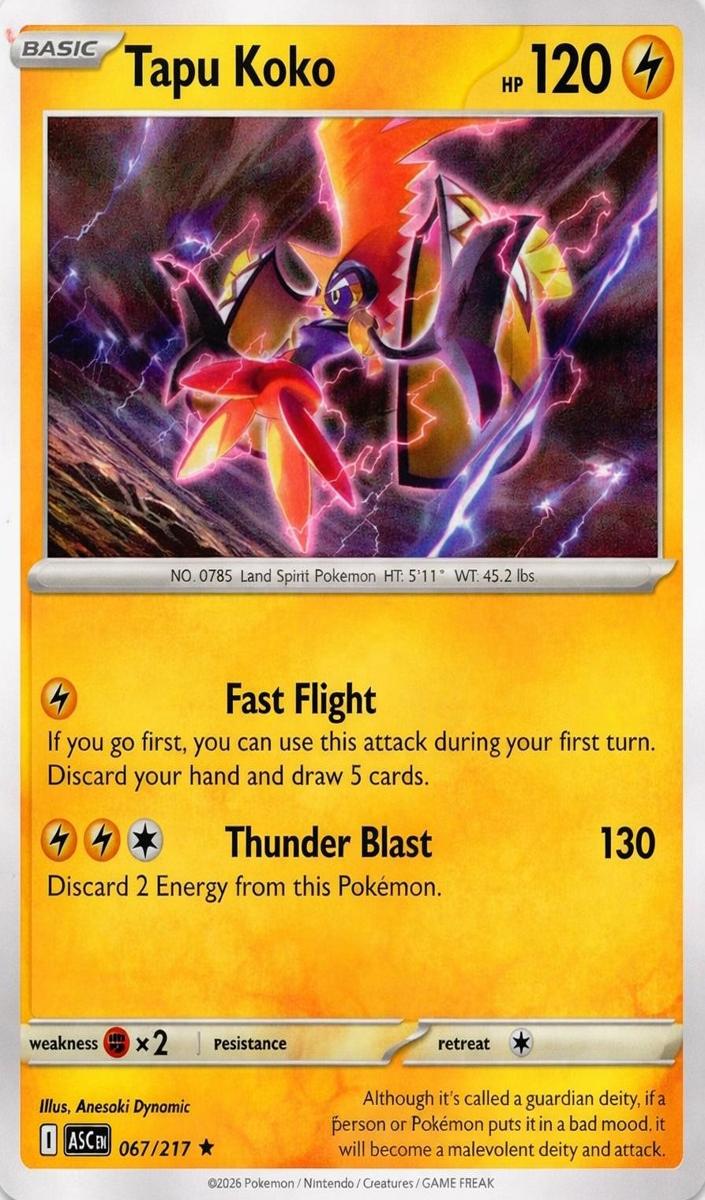 Tapu Koko 2026 Pokemon Mega Evolution Ascended Heroes