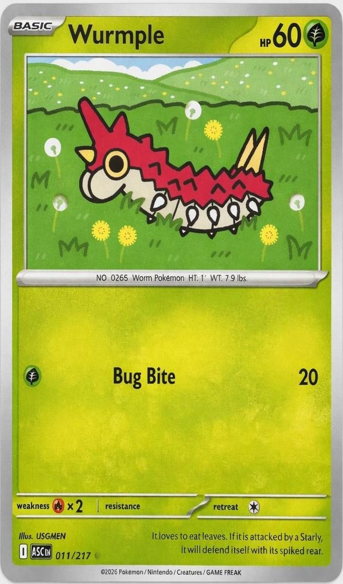 Wurmple 2026 Pokemon Mega Evolution Ascended Heroes