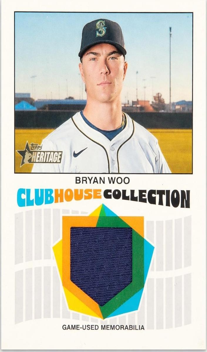 2026 Topps Heritage Clubhouse Collection Relic Bryan Woo [Red] #CCR-BW card