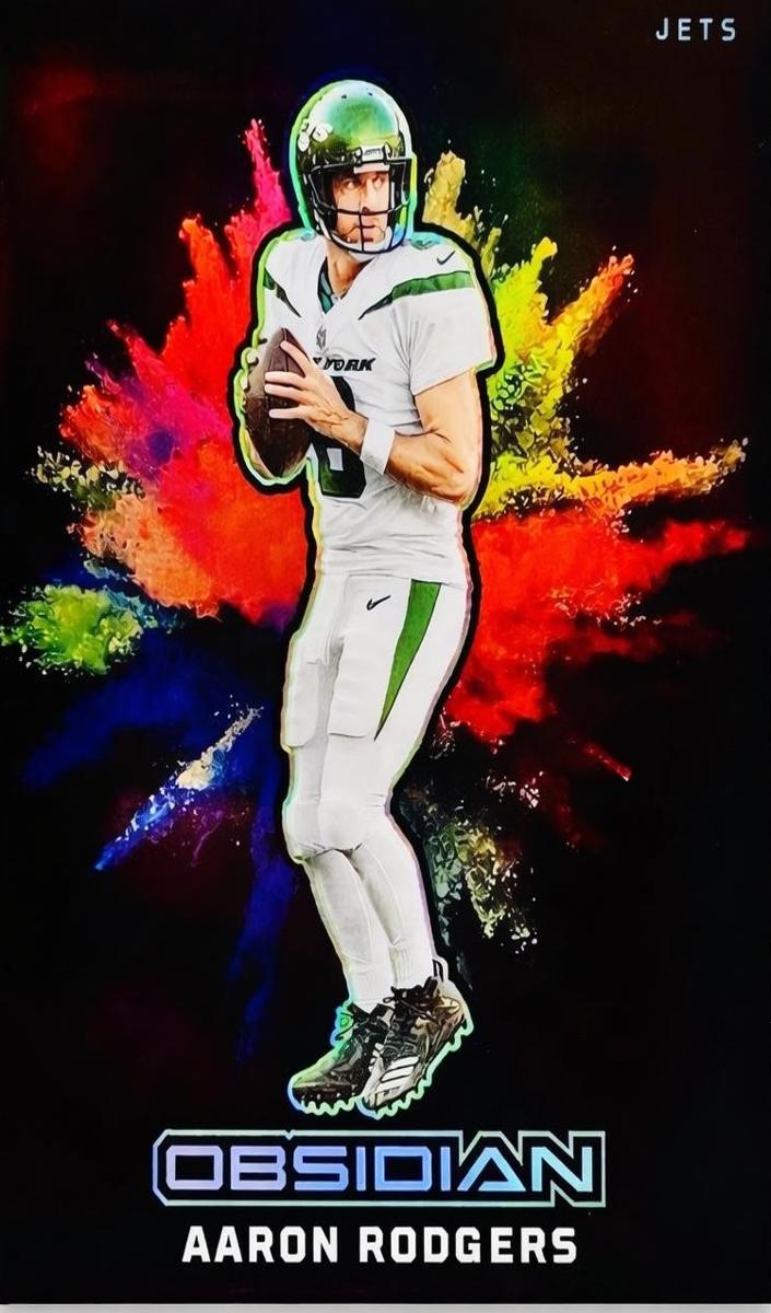 2023 Panini Obsidian Black Color Blast Aaron Rodgers #25 card