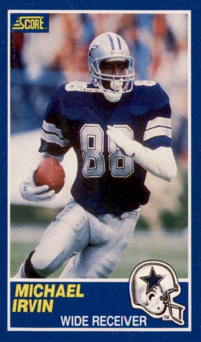 1989 Score Base #18 Michael Irvin front