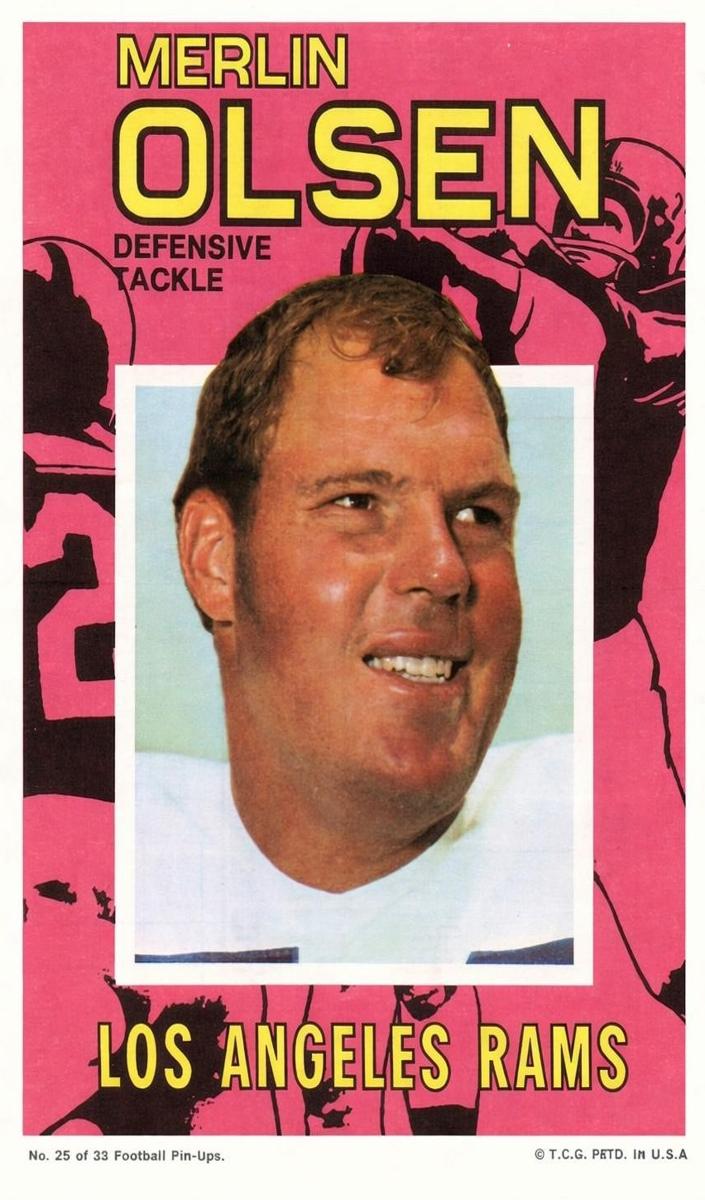 1971 Topps Pin Ups Merlin Olsen #25 card