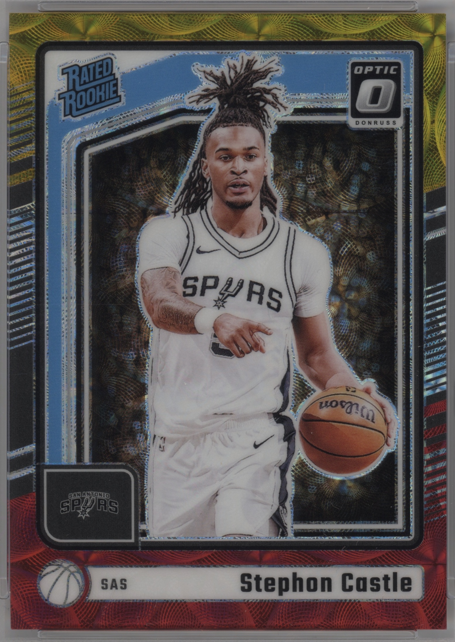 2024 Donruss Donruss Optic Red Andgoldinternational Gold #254 Stephon Castle front
