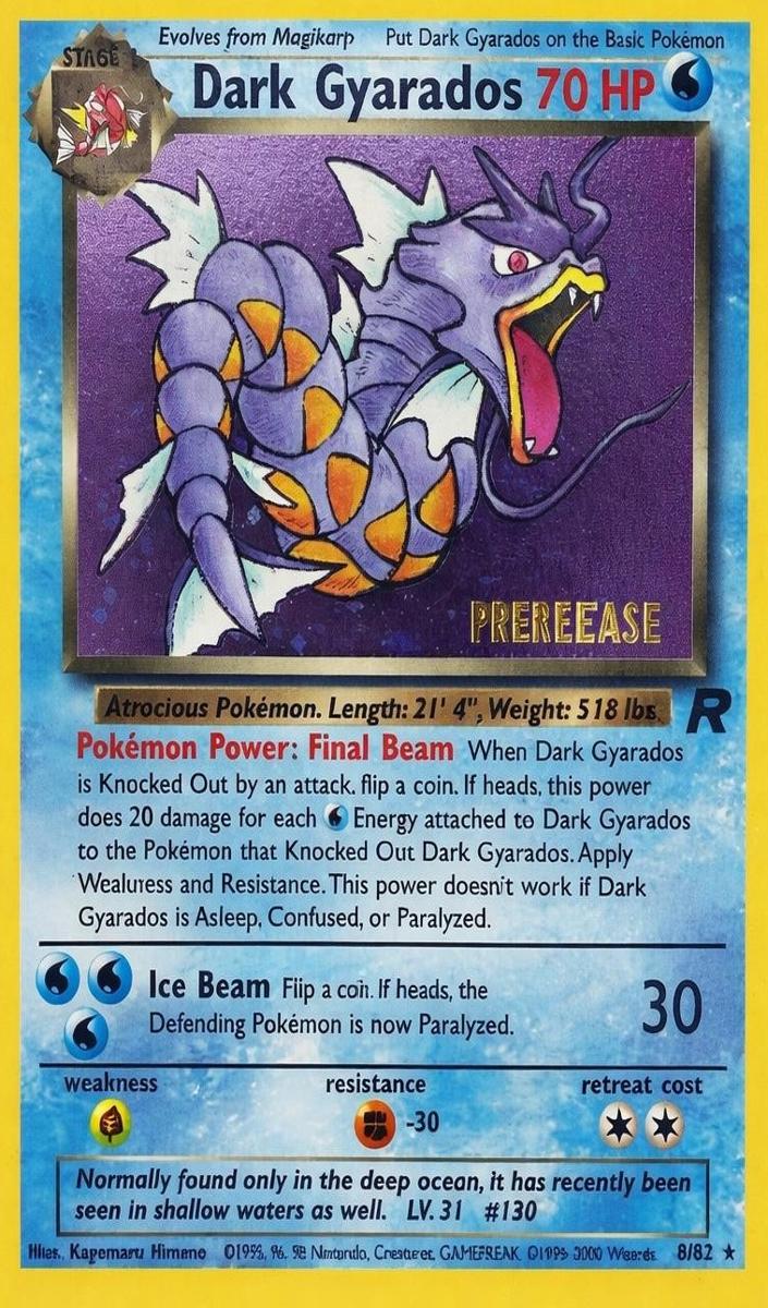 2000 Pokemon Team Rocket Holo #8 Gyarados front