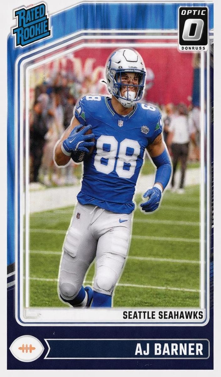 2024 Panini Donruss Optic AJ Barner [Blue Hyper] #204 card
