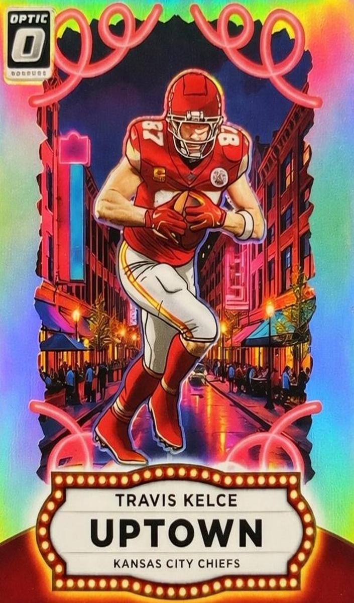 Travis Kelce 2025 Optic Uptown Football card