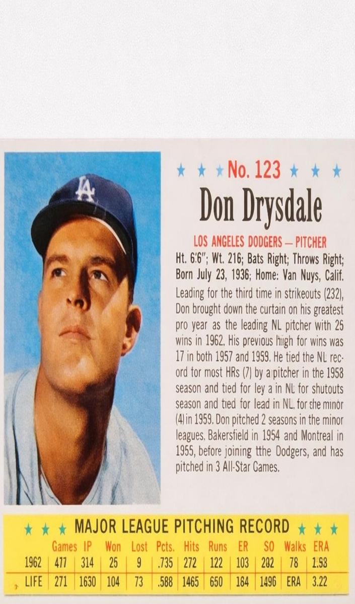 1963 Don Drysdale [Hand Cut] #123