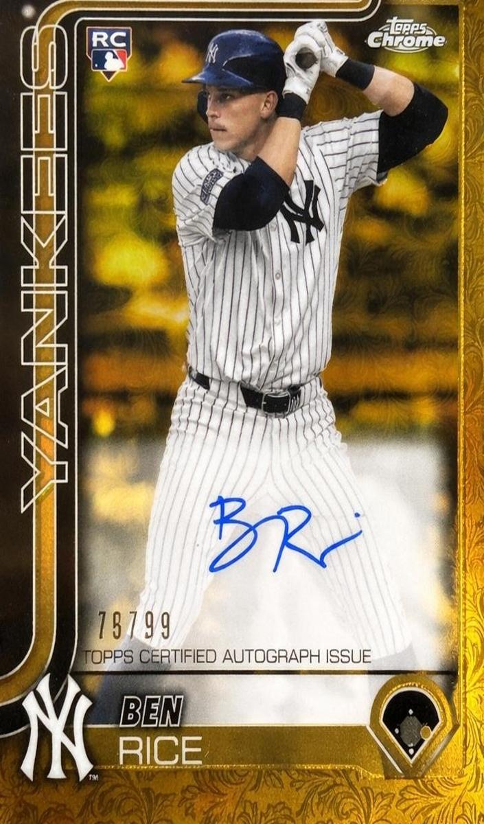 2025 Topps Topps Chrome ROOKIE AUTOGRAPH-GOLD REF #RABR Ben Rice front