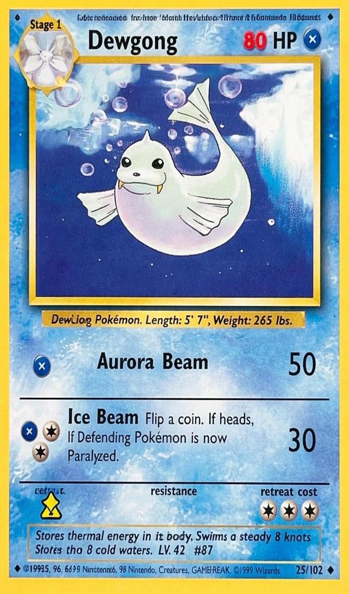 Dewgong 1999 Pokemon Base Set