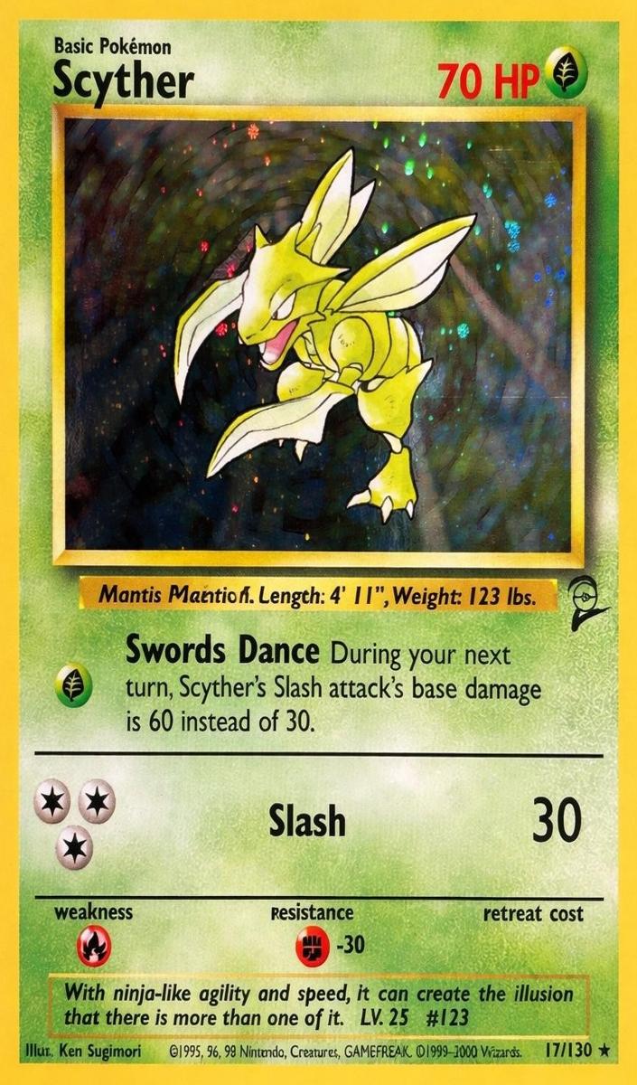 Scyther Holo 2000 Pokemon Base Set II