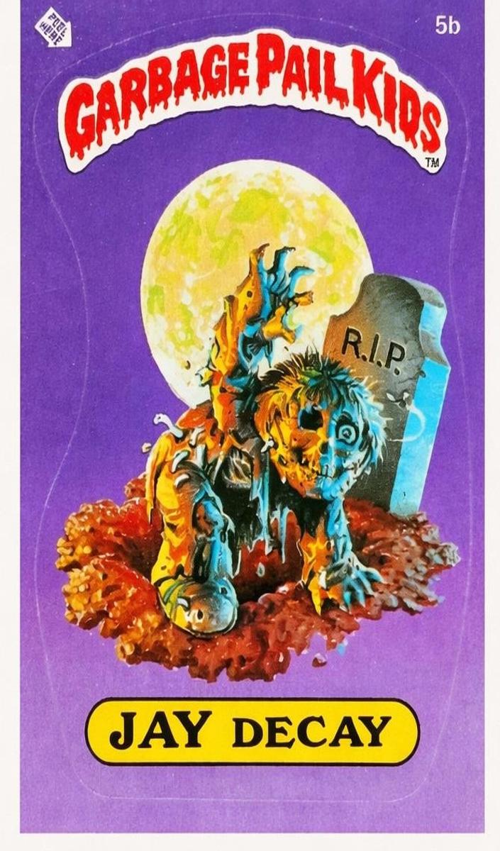 1985 Topps Garbage Pail Kids Series 1 Glossy #5b Jay Decay front