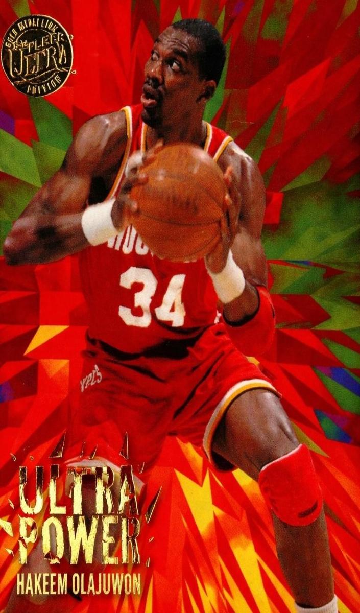 1995 Hoops Block Party Hakeem Olajuwon #8 card