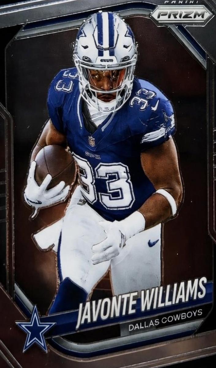 Javonte Williams 2025 Prizm Football card