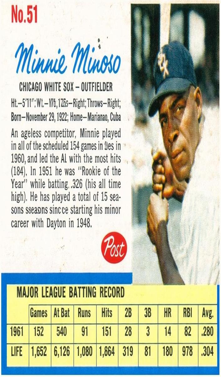 1962 Minnie Minoso #51