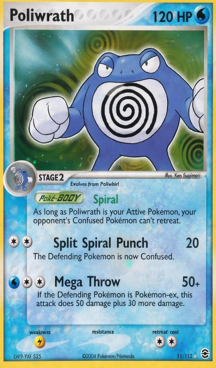 2004 Pokemon Ex Firered & Leafgreen Green #11 Poliwrath front