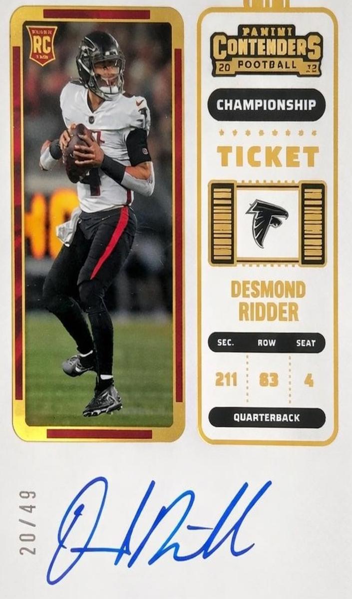 2022 Panini Contenders Desmond Ridder #114 card