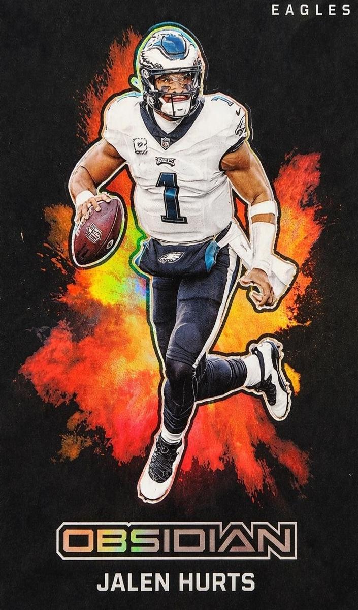 2024 Panini Obsidian Black Color Blast Jalen Hurts #16 card