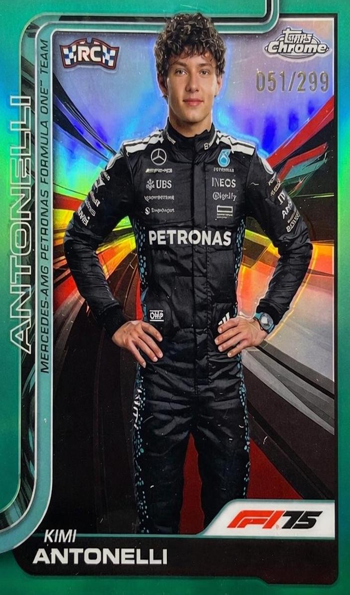 2025 Topps Chrome F1 Kimi Antonelli [Teal Refractor] #8 card
