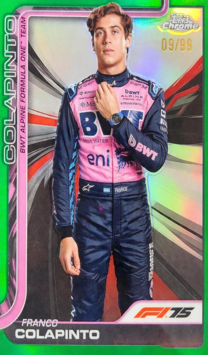2025 Topps Chrome F1 Franco Colapinto [Green Refractor] #15 card
