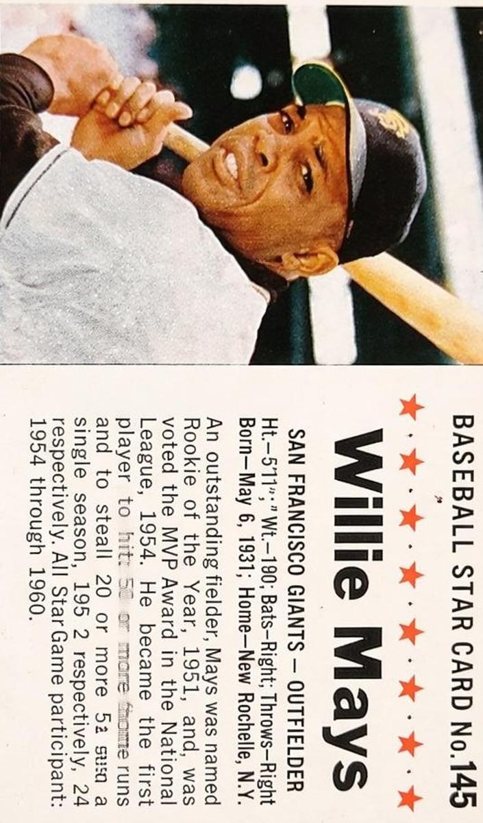 1961 Willie Mays [Hand Cut] #145