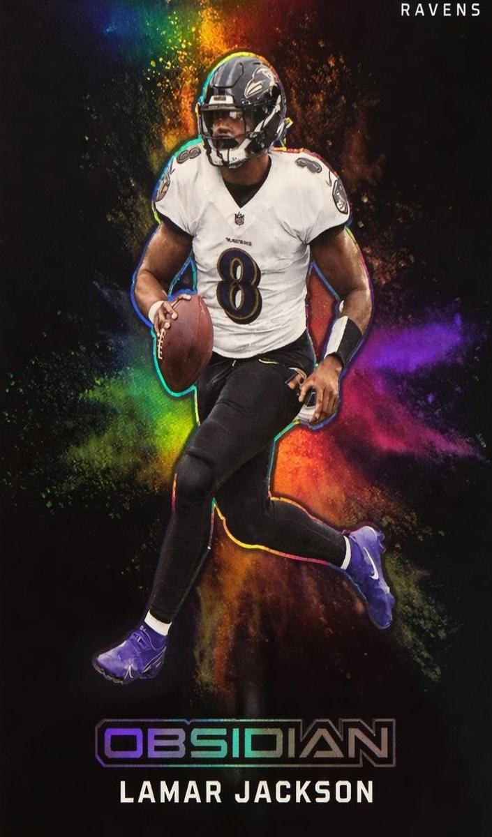 2023 Panini Obsidian Black Color Blast Lamar Jackson #20 card