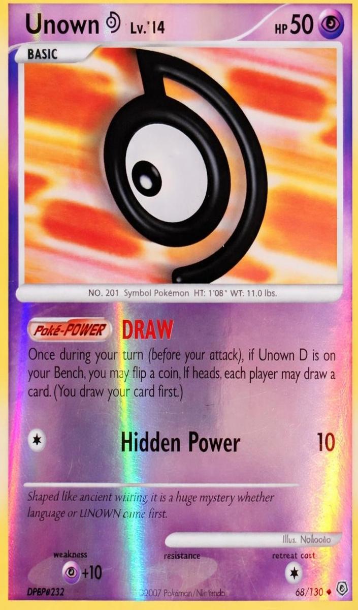 2007 Unown D [Reverse Holo] #68