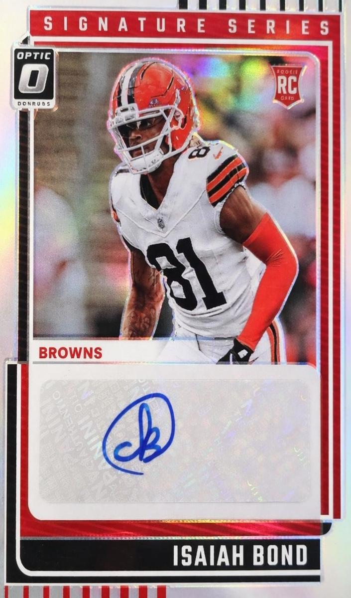 Isaiah Bond 2025 Donruss Optic Signature Series Holo Football