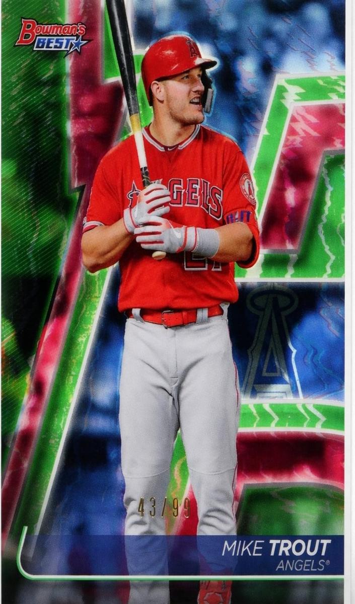 2020 Bowman's Best Mike Trout [Green Refractor] #2 card