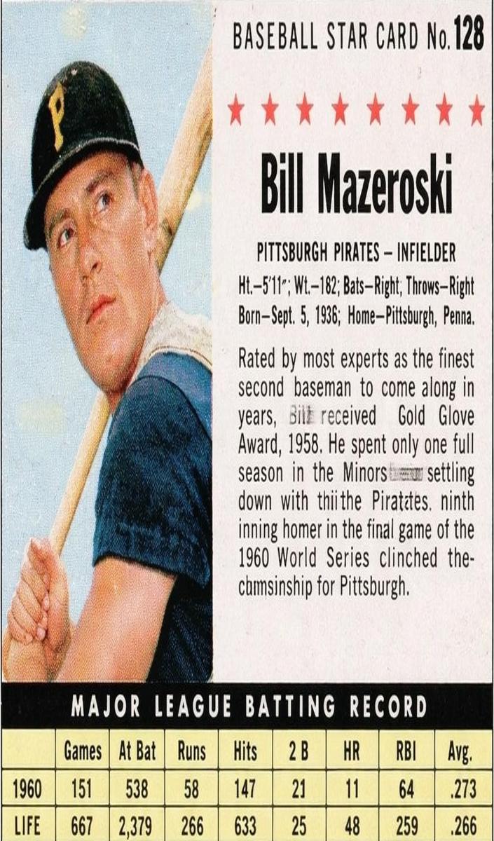 1961 Bill Mazeroski [Hand Cut] #128