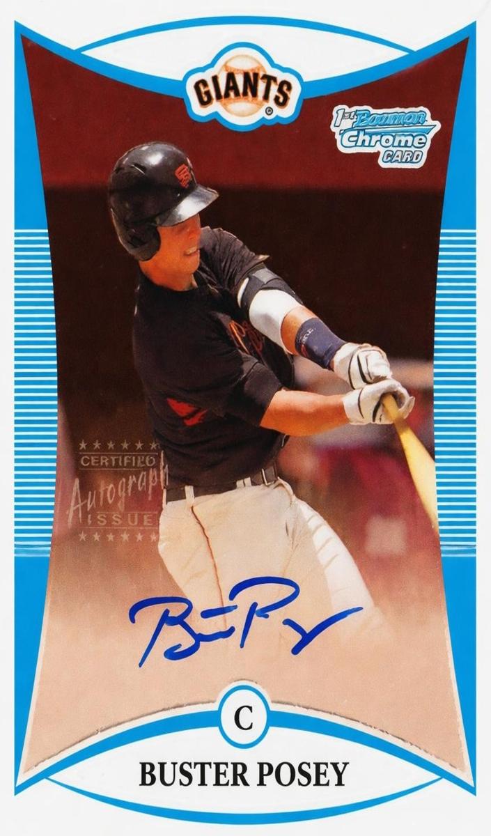 2008 Bowman Chrome Draft Buster Posey [Orange Refractor] #BDPP128 card