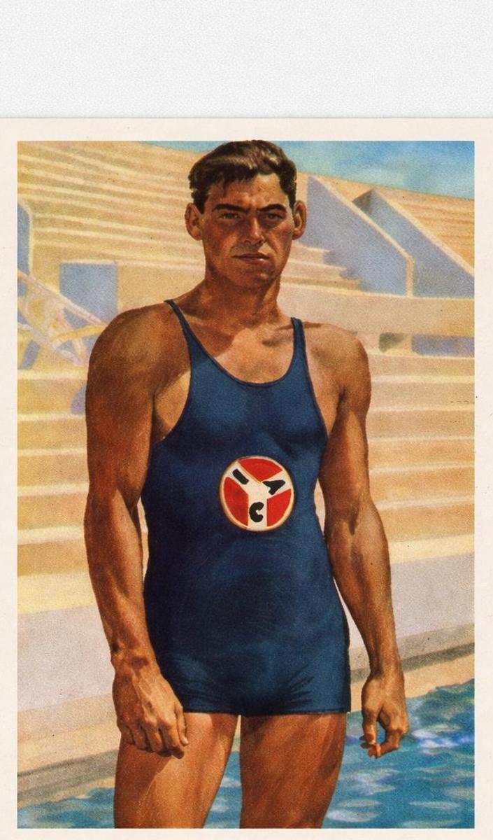 1964 Nestle los Juegos Olimpicos Johnny Weissmuller #80 card