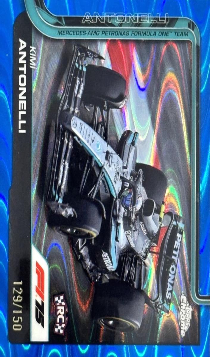 2025 Topps Chrome F1 Kimi Antonelli [Blue Refractor] #80 card