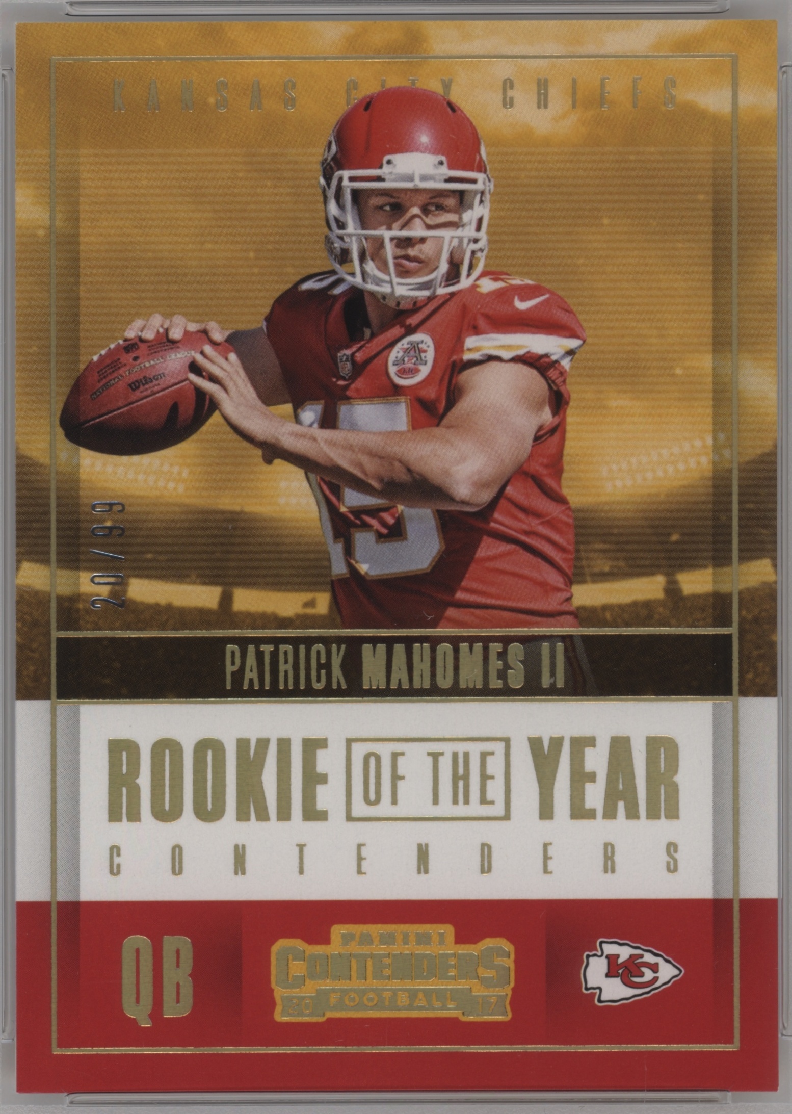 2017 Panini Contenders Patrick Mahomes II [Gold] #RY-3 card