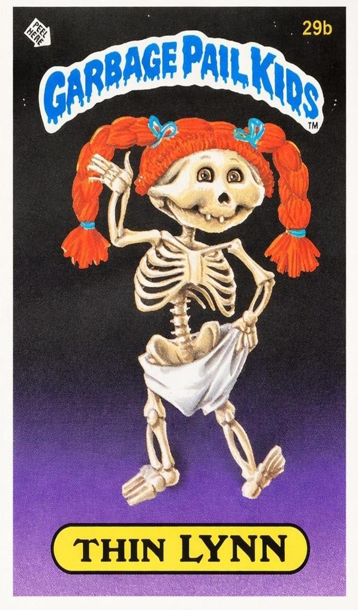1985 Topps Garbage Pail Kids Original Series 1 Glossy #29b Thin Lynn front