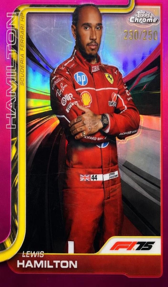 2025 Topps Chrome F1 Lewis Hamilton [Pink Refractor] #4 card