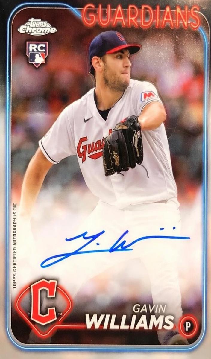 Gavin Williams 2024 Topps Chrome Rookie Autographs Baseball