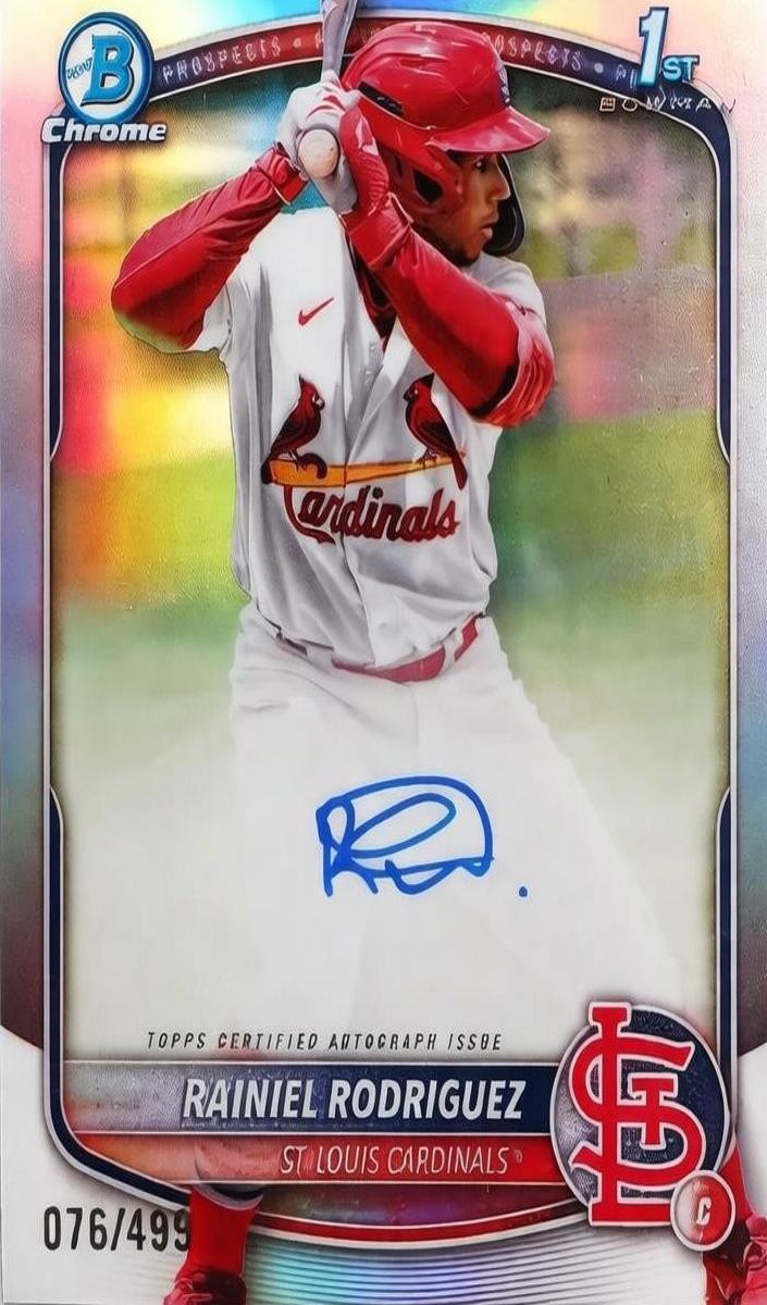 2025 Bowman Bowman Chrome CHROME PROS AU-PURPLE REF #CPARR Rodriguez front