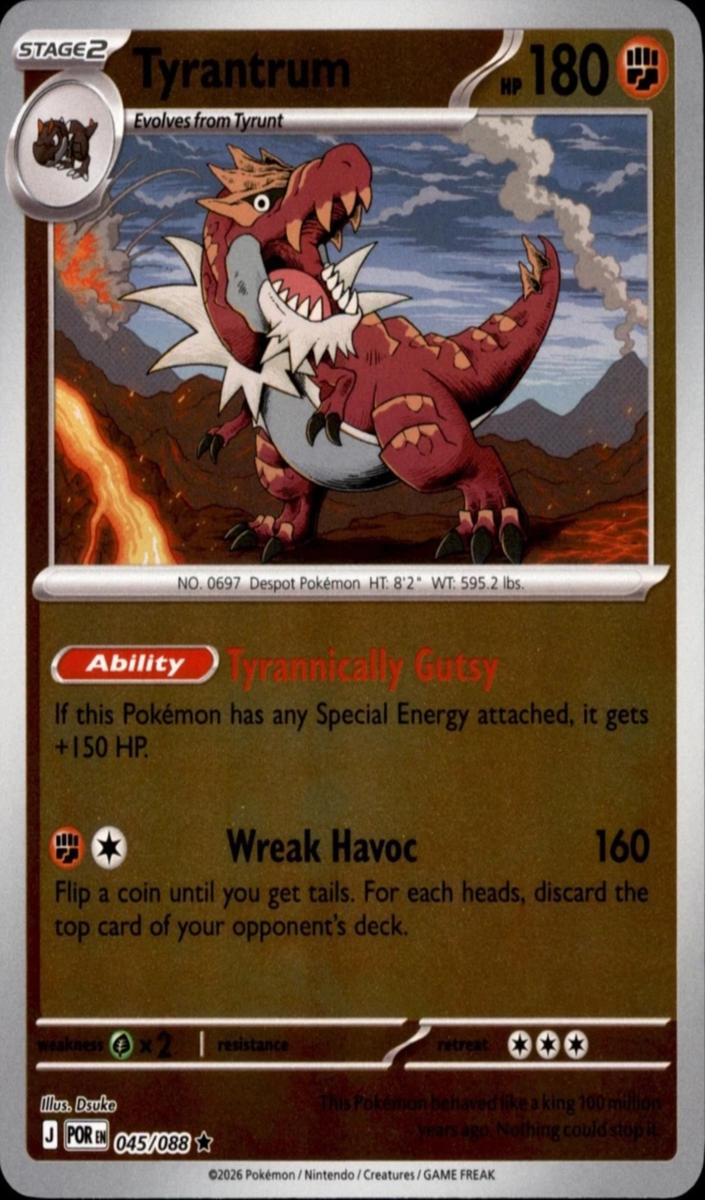 Tyrantrum 2026 Pokemon Mega Evolution Perfect Order Reverse Holo