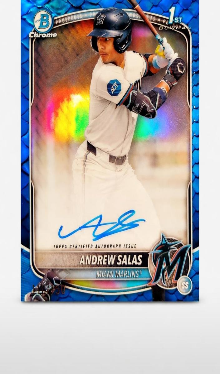 2025 Bowman Bowman Chrome Blue Refractor #CPAAS Andrew Salas front