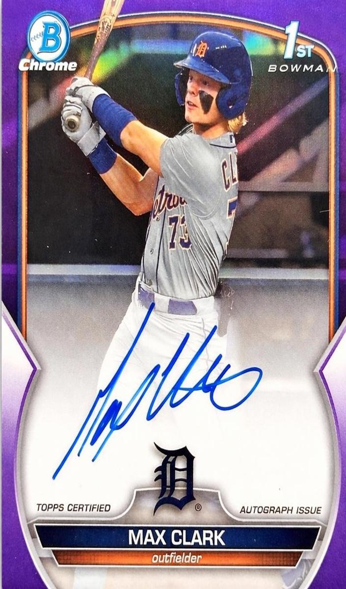 2023 Bowman Draft Chrome Prospect Autographs Max Clark #CDA-MC card